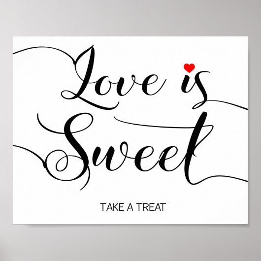 Love is sweet wedding sign poster (Voorkant)