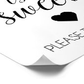 Love is Sweet Wedding Sign | Tabel afdrukken verwe Poster (Hoek)