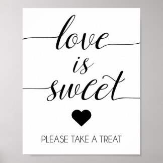 Love is Sweet Wedding Sign | Tabel afdrukken verwe Poster