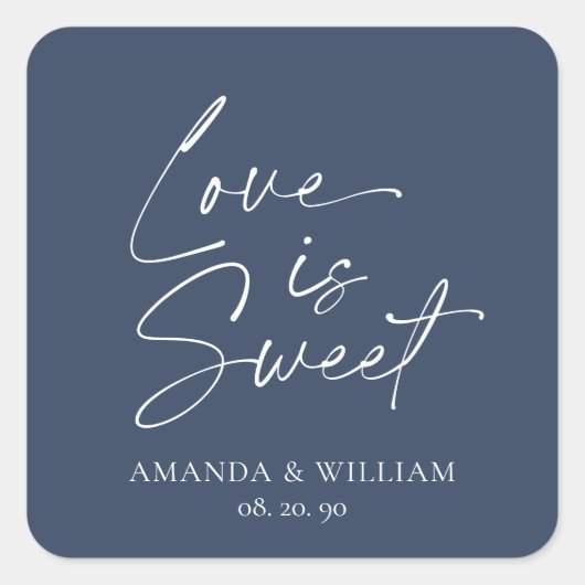 Love Is Sweet Wedding Sticker beroemd gemaakt door (Voorkant)