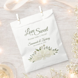 Love is Sweet White Roses Bouquet Elegant Wedding Bedankzakje