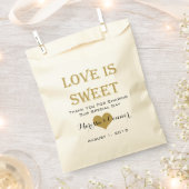 Love Is Sweet Zwart en Gouden Tassen Bedankzakje (Geknipt)