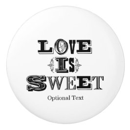 Love is Sweet Zwart Wit Slaapkamerdressoir Keramische Knop