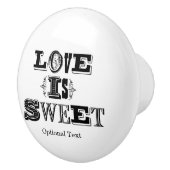 Love is Sweet  Zwart Wit Slaapkamerdressoir Keramische Knop (Rechts)