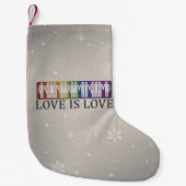 Love is text with Silhouette LGBT People Kleine Kerstsok (Voorkant)