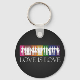 Love is text with Silhouette LGBT People Sleutelhanger