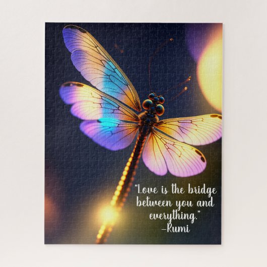 Love is the Bridge Rumi Quote Dragonfly Legpuzzel (Verticaal)