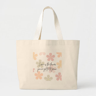 Love Is The Flower Quote Tote Bag - Esthetisch