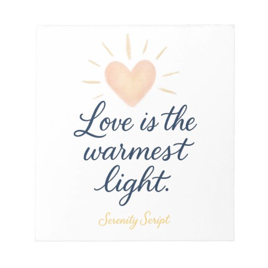 Love Is the Warmest Light Notepad Notitieblok (Voorkant)