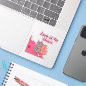  Love Is to Share Cute Cats  Sticker (Laptop met iPhone)