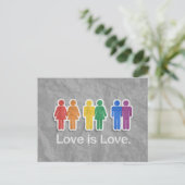 LOVE IS VERLICHTE GRAY BRIEFKAART (Staand voorkant)