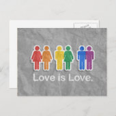 LOVE IS VERLICHTE GRAY BRIEFKAART (Voorkant / Achterkant)