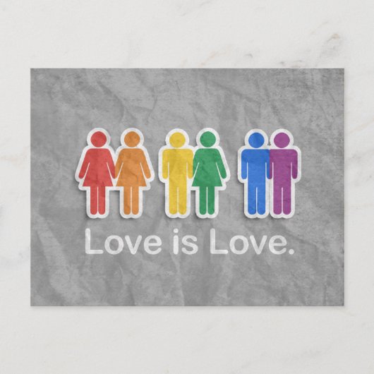 LOVE IS VERLICHTE GRAY BRIEFKAART (Voorkant)