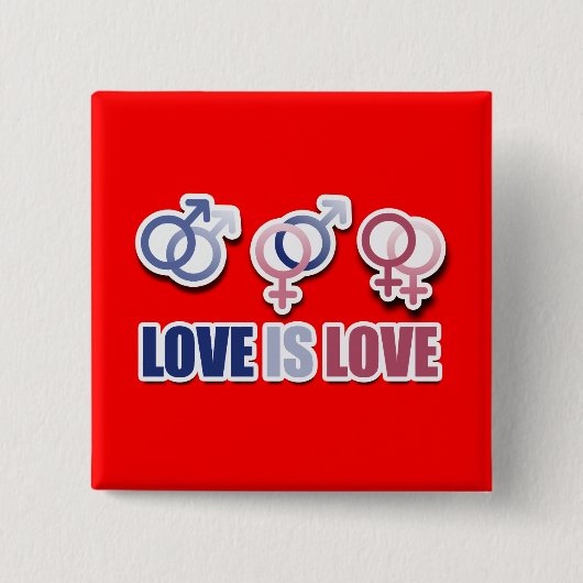 LOVE IS VERLICHTE SYMBOLEN -.png Vierkante Button 5,1 Cm (Voorkant)