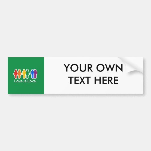 LOVE IS VERLIES GROTER BUMPERSTICKER (Voorkant)