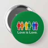 LOVE IS VERLIES GROTER RONDE BUTTON 4,0 CM (Voorkant /achterkant)
