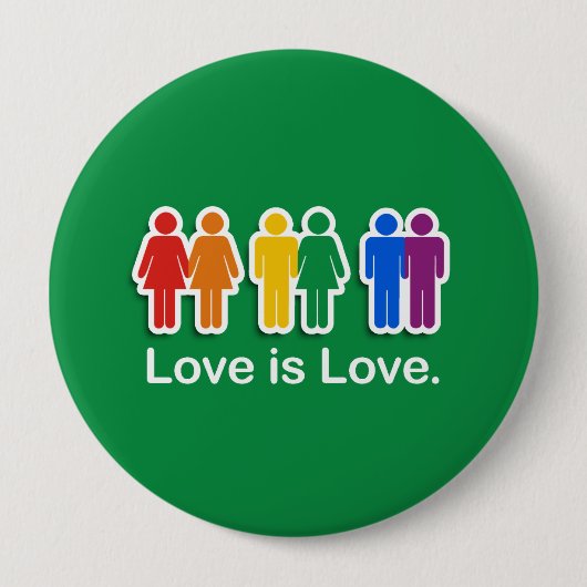 LOVE IS VERLIES GROTER RONDE BUTTON 4,0 CM (Voorkant)