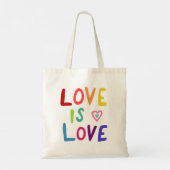 LOVE IS VERLIES, kleurrijke, handgeschreven PRIDE Tote Bag (Achterkant)