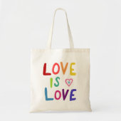 LOVE IS VERLIES, kleurrijke, handgeschreven PRIDE Tote Bag (Voorkant)