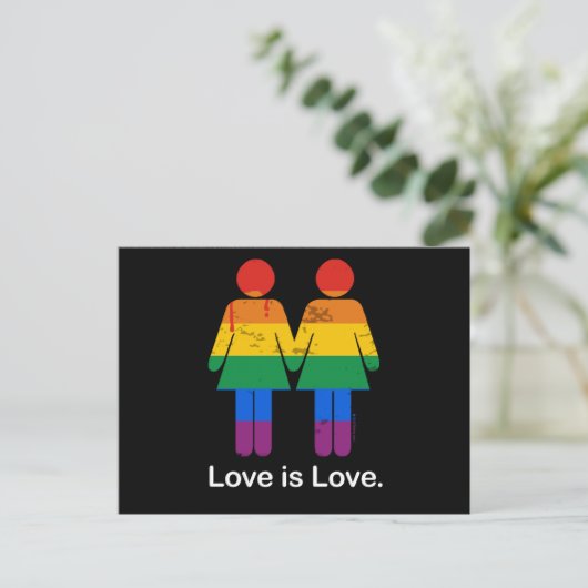 LOVE IS VERLIES LESBIAANSE KOPEL -.png Briefkaart (Staand voorkant)