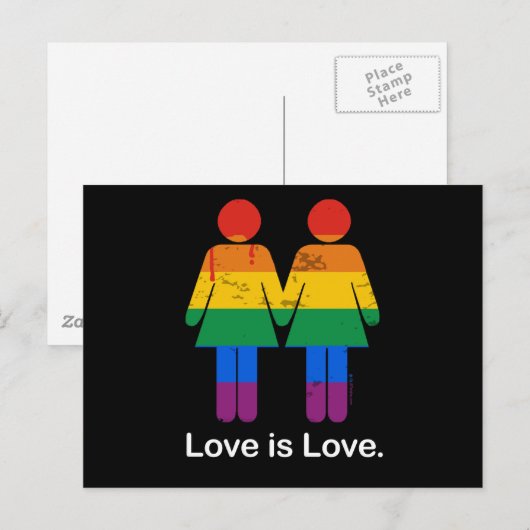 LOVE IS VERLIES LESBIAANSE KOPEL -.png Briefkaart (Voorkant / Achterkant)