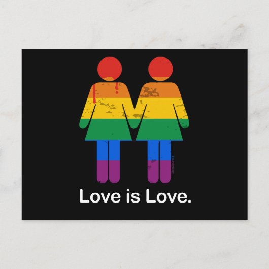 LOVE IS VERLIES LESBIAANSE KOPEL -.png Briefkaart (Voorkant)