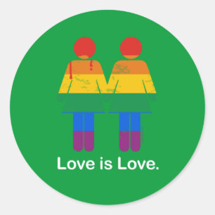 LOVE IS VERLIES LESBIAANSE KOPEL -.png Ronde Sticker