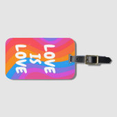 LOVE IS VERLIES RAINBOW, kleurrijke kool en vlinde Bagagelabel (Voorkant (horizontaal))