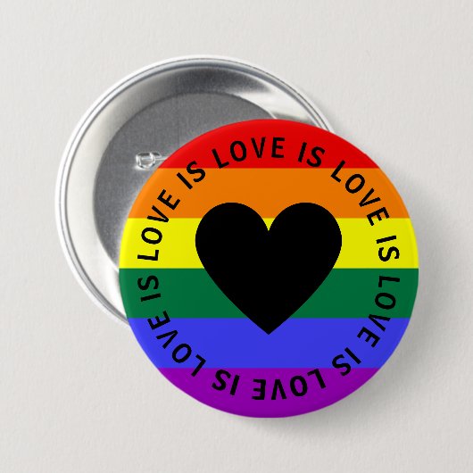 LOVE IS VERLIES RONDE BUTTON 7,6 CM (Voorkant /achterkant)