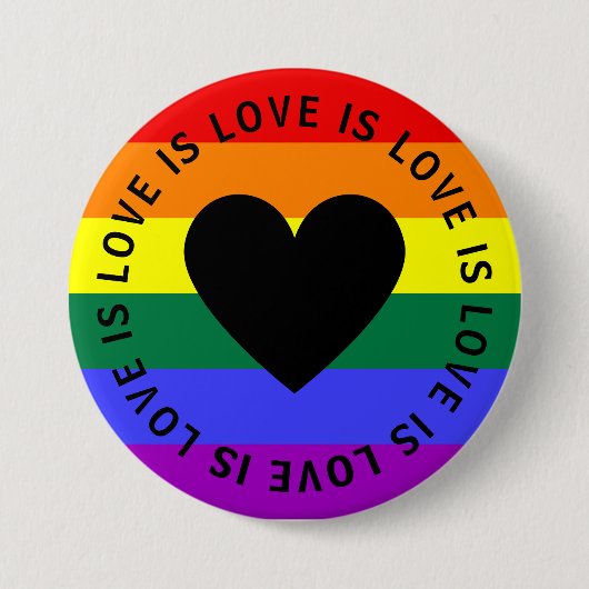 LOVE IS VERLIES RONDE BUTTON 7,6 CM (Voorkant)