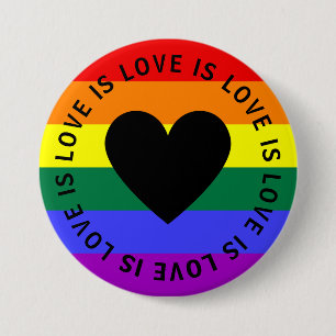 LOVE IS VERLIES RONDE BUTTON 7,6 CM