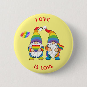 LOVE IS VERLIES - Twee Rainbow Boy Gnomes Button