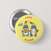 LOVE IS VERLIES - Twee Rainbow Boy Gnomes Button (Voorkant /achterkant)