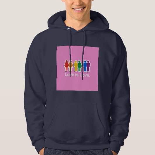 LOVE IS VERLIESD PINK HOODIE (Voorkant)