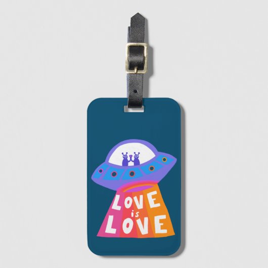 LOVE IS VERLIESDE ruimte Aliens kleurrijke RAINBOW Bagagelabel (Voorkant (verticaal))