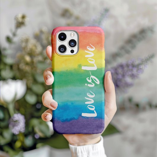 Love is Waterverf Pride Colors iPhone Hoesje