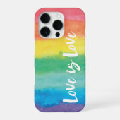 Love is Waterverf Pride Colors iPhone Hoesje (Achterkant)