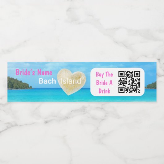 Love Island-thema "Koop de bruid een Drink" Waterfles Etiket (Enkel label)