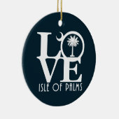 LOVE Isle of Palms South Carolina Keramisch Ornament (Rechts)