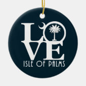 LOVE Isle of Palms South Carolina Keramisch Ornament (Voorkant)