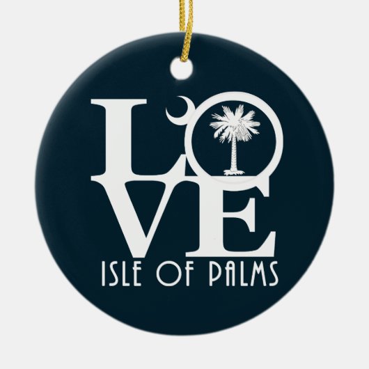 LOVE Isle of Palms South Carolina Keramisch Ornament (Voorkant)