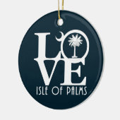 LOVE Isle of Palms South Carolina Keramisch Ornament (Links)