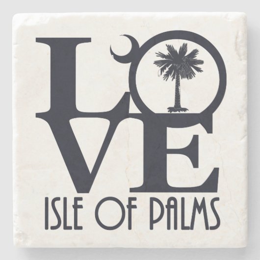 LOVE Isle of Palms Stenen Onderzetter (Voorkant)