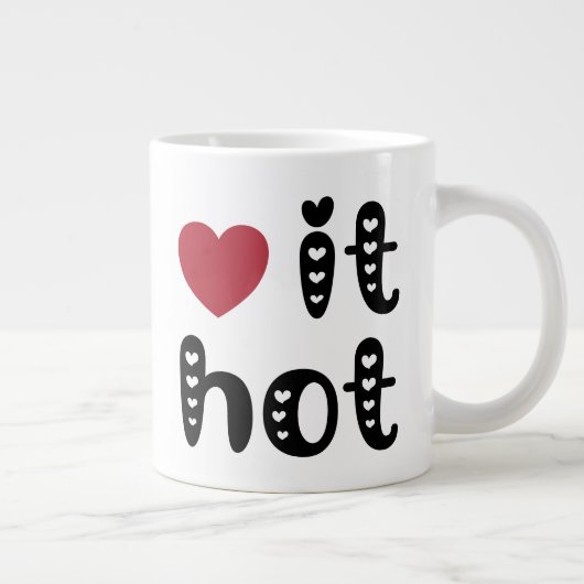 Love It Hot met harten Grote Koffiekop (Rechts)