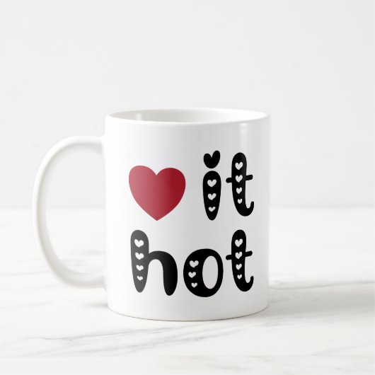 Love It Hot met harten Koffiemok (Links)