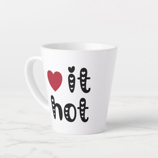Love It Hot met harten Latte Mok (Linkerhoek)