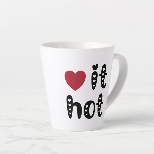 Love It Hot met harten Latte Mok (Rechterhoek)