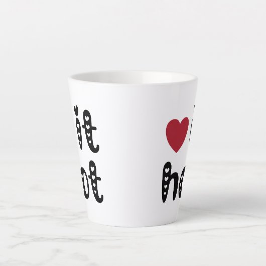 Love It Hot met harten Latte Mok (Voorkant)