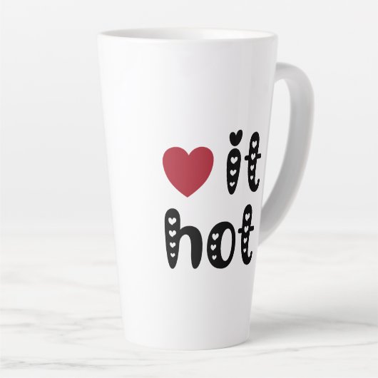 Love It Hot met harten Latte Mok (Rechterhoek)