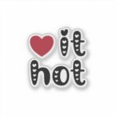 Love It Hot with Hearts Sticker (Voorkant)
